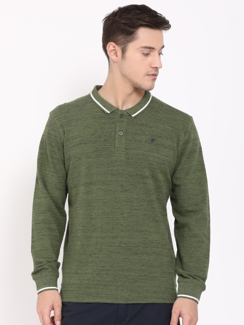 

t-base Men Green Polo Collar T-shirt