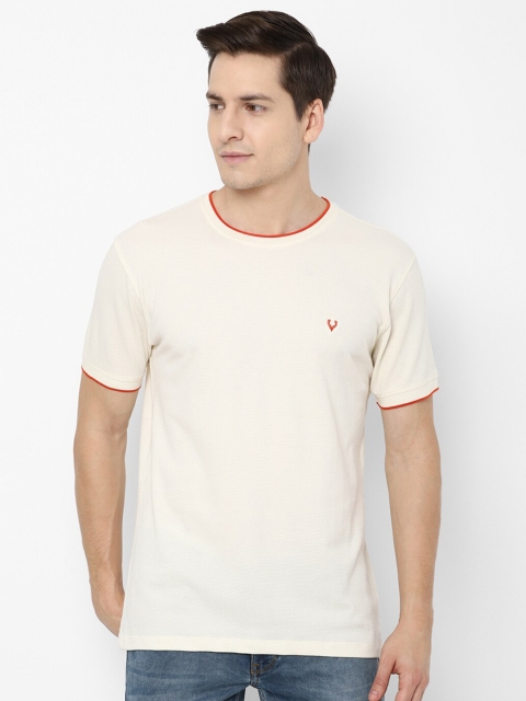

Allen Solly Sport Men Cream-Coloured Solid Cotton T-shirt