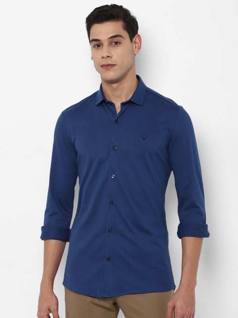 

Allen Solly Men Navy Blue Slim Fit Cotton Casual Shirt