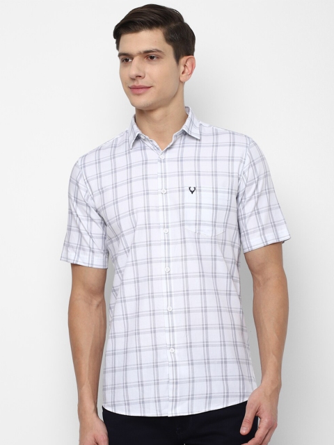 

Allen Solly Men White Windowpane Checks Checked Slim Fit Cotton Casual Shirt