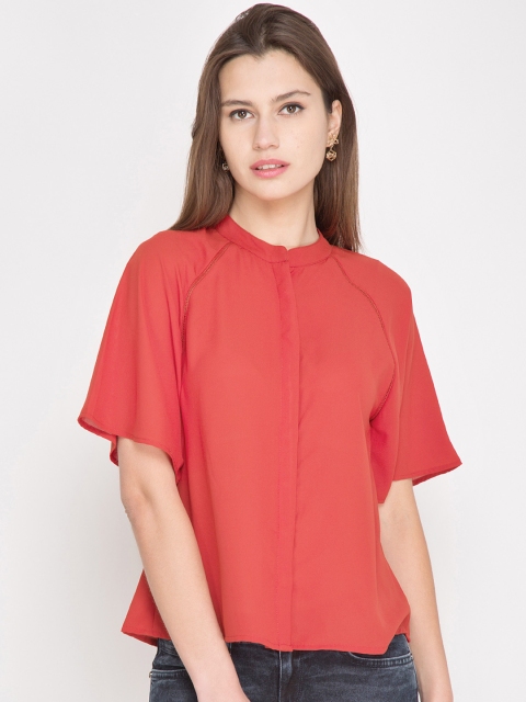 

Tokyo Talkies Women Red Shirt-Style Top