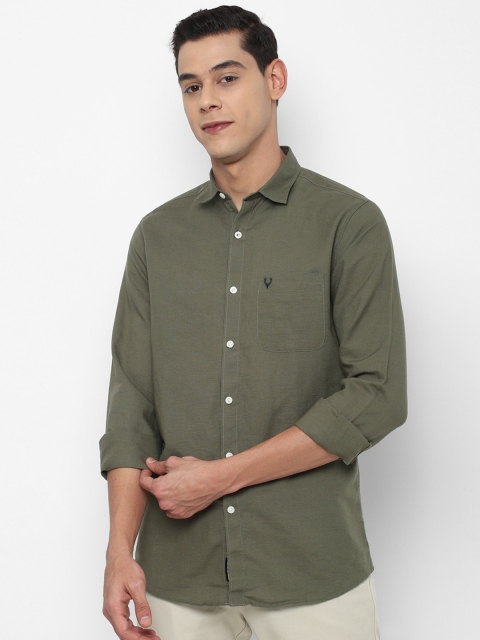 

Allen Solly Men Olive Green Slim Fit Casual Shirt