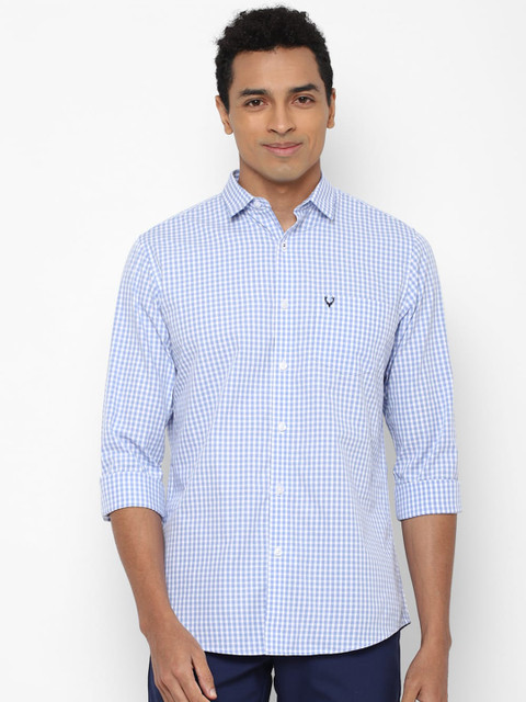 

Allen Solly Men Blue Slim Fit Gingham Checks Checked Casual Shirt