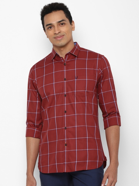 

Allen Solly Men Maroon Slim Fit Checked Cotton Casual Shirt