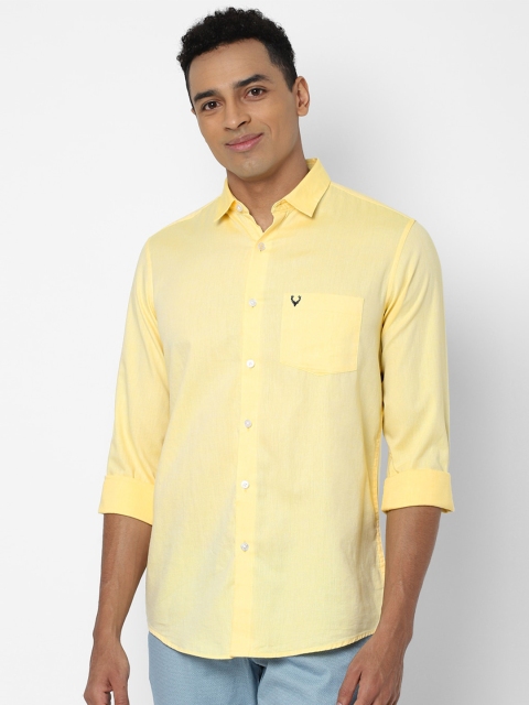 

Allen Solly Men Yellow Slim Fit Pure Cotton Casual Shirt