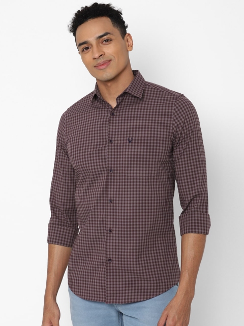 

Allen Solly Men Purple Slim Fit Gingham Checks Checked Casual Shirt