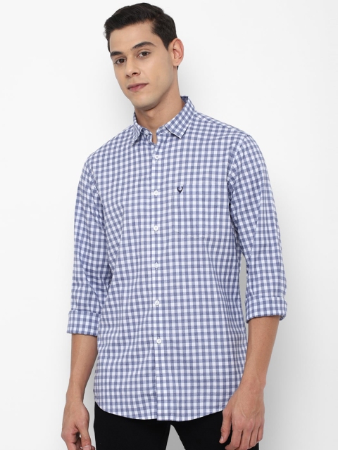 

Allen Solly Men Navy Blue Slim Fit Gingham Checks Checked Casual Shirt