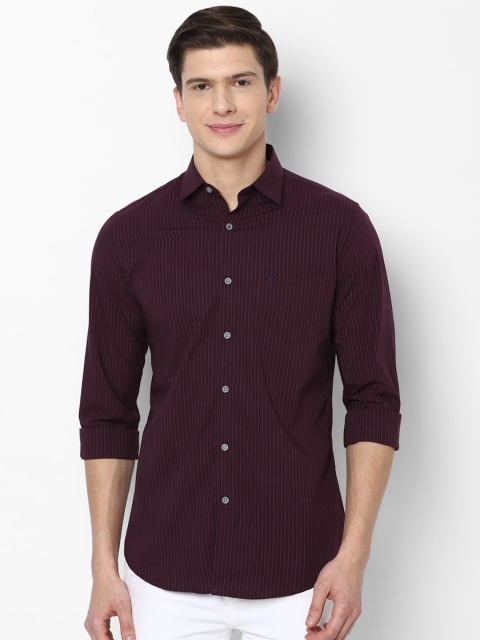 

Allen Solly Men Maroon Slim Fit Striped Casual Shirt