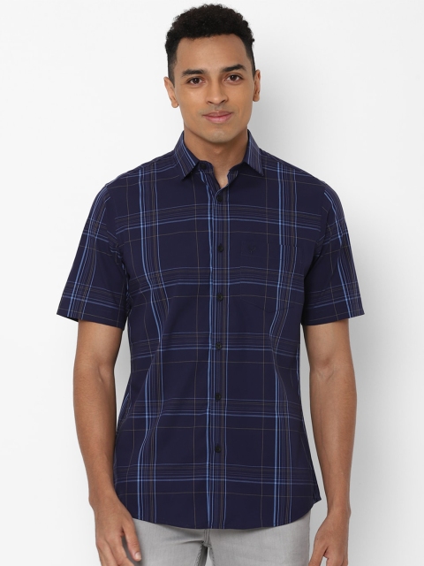 

Allen Solly Men Navy Blue Slim Fit Checked Casual Shirt