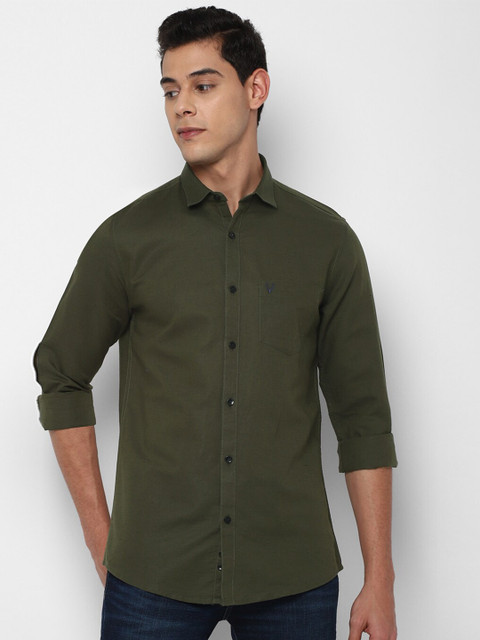 

Allen Solly Men Olive Green Slim Fit Casual Shirt
