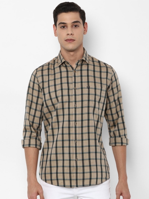 

Allen Solly Men Brown Checked Slim Fit Casual Pure Cotton Shirt