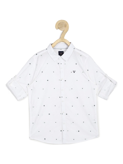 

Allen Solly Junior Boys White Slim Fit Printed Casual Shirt