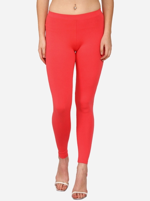 

Innocence Women Red Solid Ankle-Length Leggings