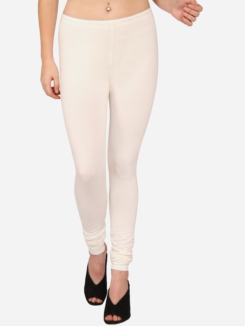

Innocence Women Off White Solid Leggings