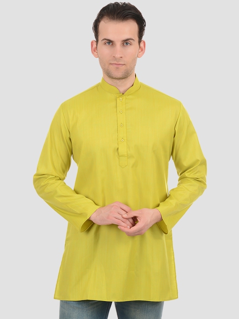 

Ethnicity Men Green Solid Thread Work Straight Kurta