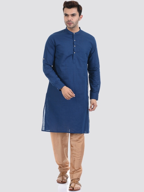 

Ethnicity Men Blue Straight Kurta