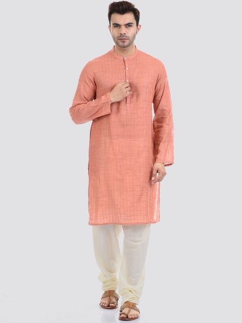 

Ethnicity Men Pink Striped Kurta