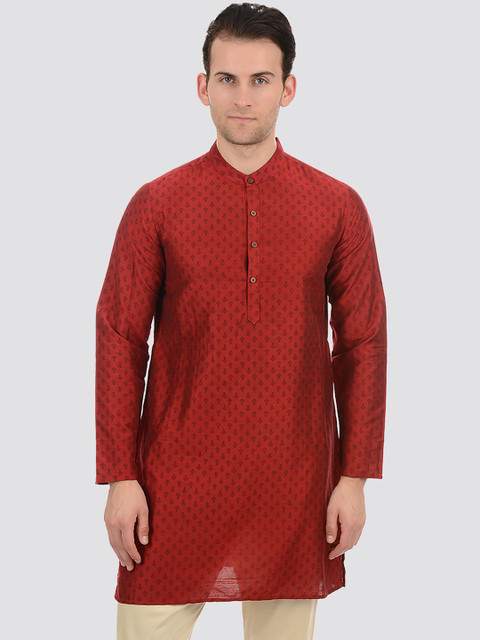 

Ethnicity Men Maroon Ethnic Motifs Printed Kurta