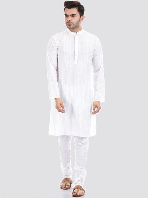 

Ethnicity Men White Gotta Patti Anarkali Kurta