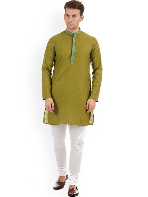 

Ethnicity Men Green Thread Work Kurta