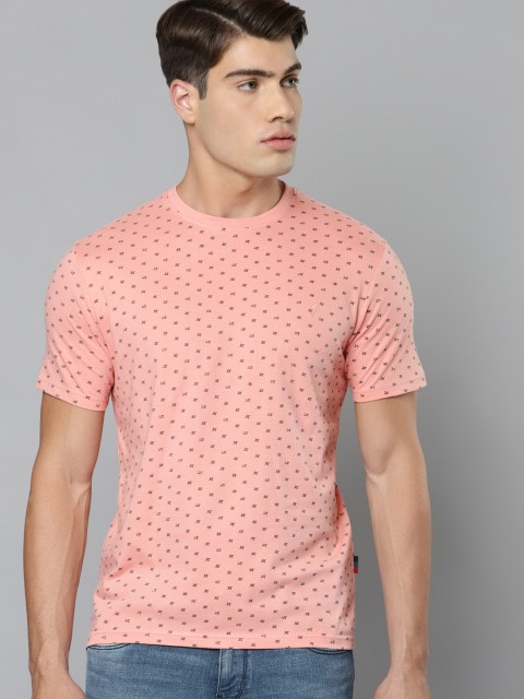 

Indian Terrain Men Pink & Black Pure Cotton Printed T-shirt