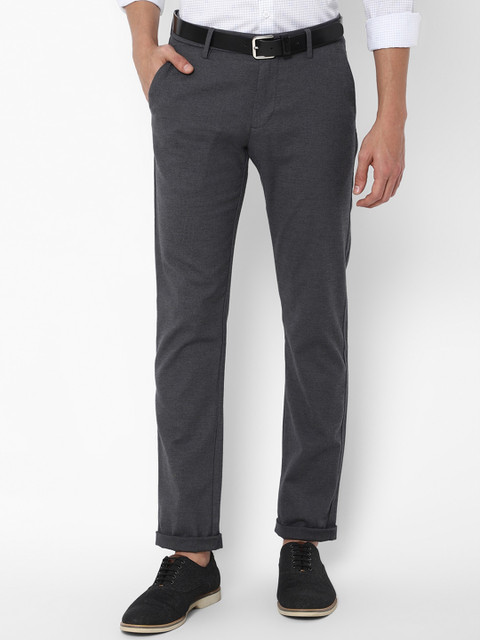 

Allen Solly Men Grey Solid Slim Fit Formal Trousers