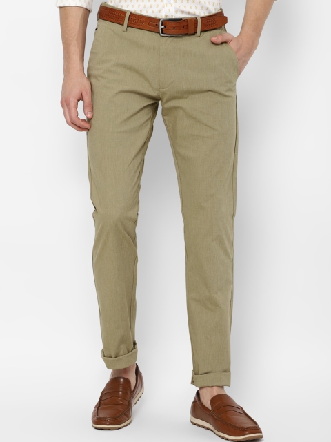 

Allen Solly Men Khaki Textured Slim Fit Trousers