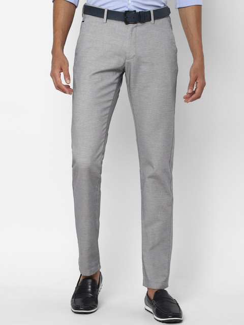 

Allen Solly Men Grey Textured Slim Fit Winter Trousers