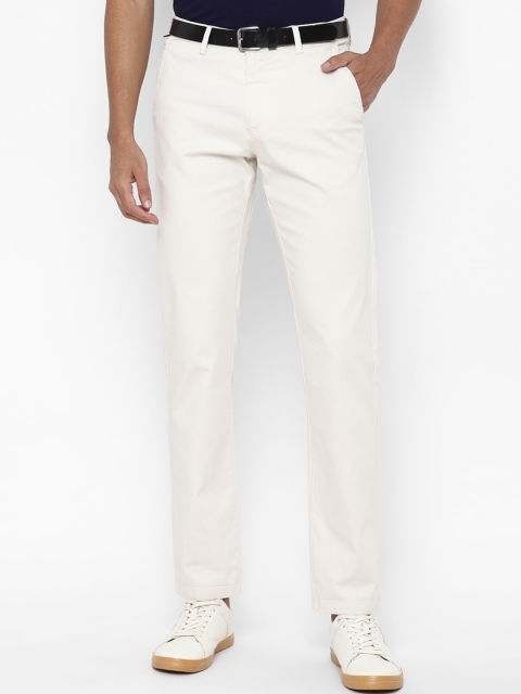 

Allen Solly Men Cream-Coloured Solid Regular Fit Trousers