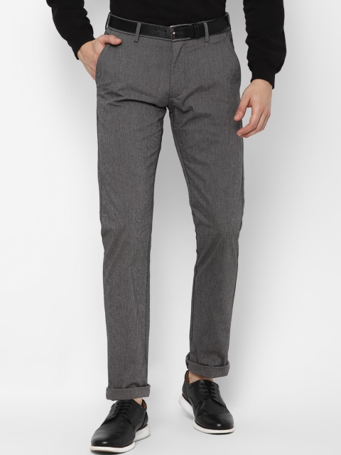 

Allen Solly Men Grey Textured Slim Fit Trousers