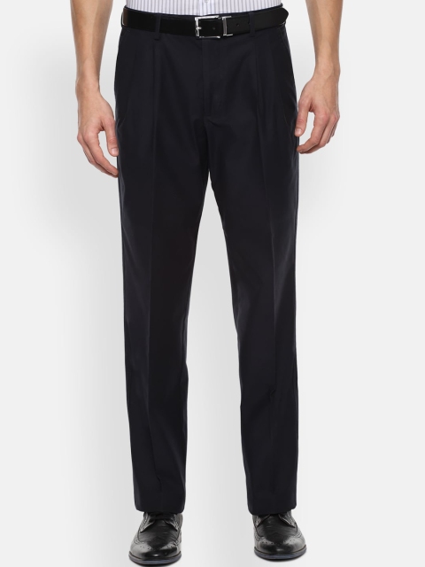 

Louis Philippe Men Black Pleated Trousers