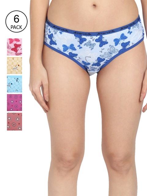 

Fleurt Women Pack Of 9 Assorted Pure Cotton Hipster Briefs
