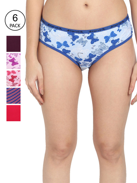 

Fleurt Women Pack Of 9 Assorted Pure Cotton Hipster Briefs