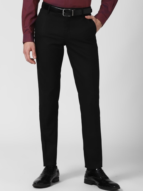 

Peter England Men Black Slim Fit Formal Trousers