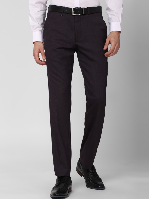 

V Dot Men Purple Slim Fit Formal Trousers