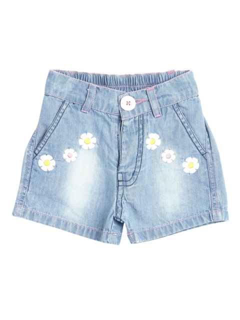

612 league Girls Blue Washed Denim Shorts