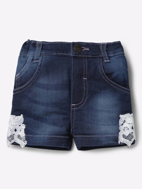 

612 league Girls Blue Washed Denim Shorts