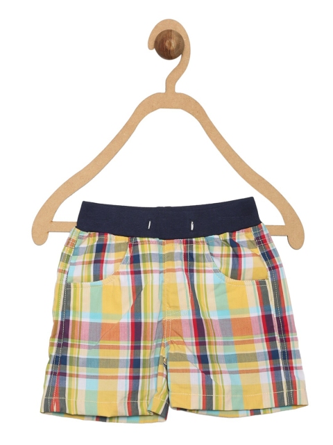 

612 league Boys Yellow Checked Shorts
