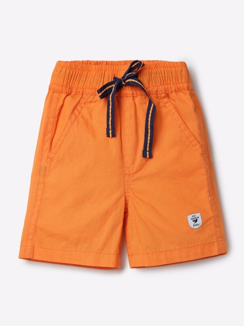 

612 league Boys Orange Solid Cotton Regular Fit Shorts