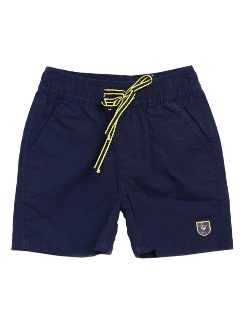 

612 league Boys Navy Blue Regular Fit Cotton Shorts