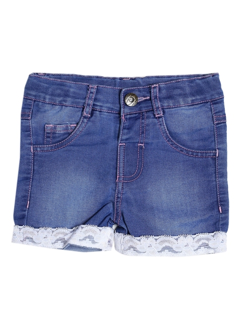 

612 league Girls Blue Washed Denim Shorts