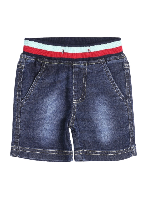 

612 league Boys Navy Blue Washed Denim Shorts