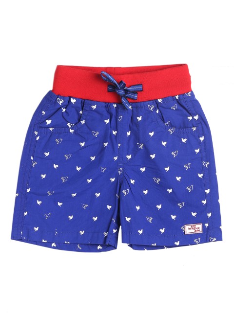 

612 league Boys Blue & Red Printed Cotton Regular Fit Shorts