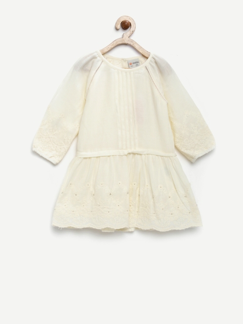 

FS Mini Klub Girls Off-White Drop-Waist Dress