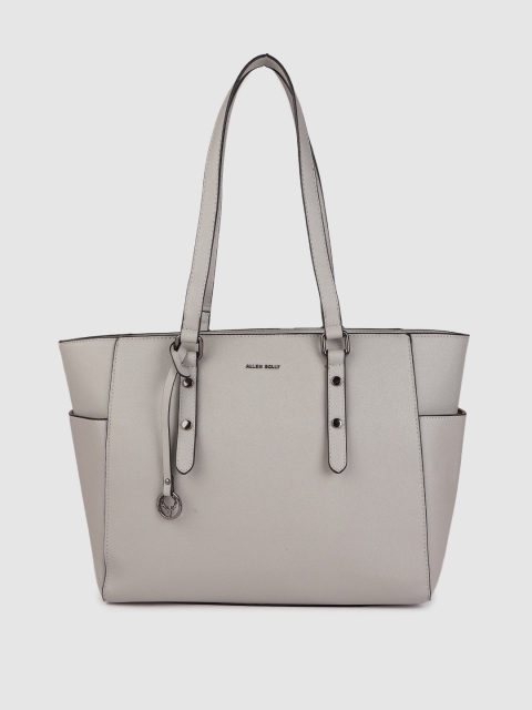

Allen Solly Grey Solid PU Regular Structured Laptop Shoulder Bag with Tasselled Detail