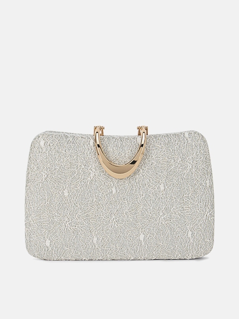 

Kazo Gold-Toned & Grey Embellished Box Clutch