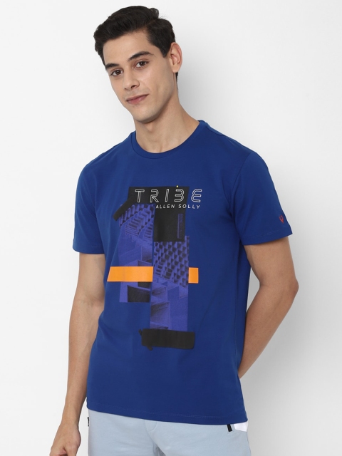 

Allen Solly Men Blue Typography Printed T-shirt