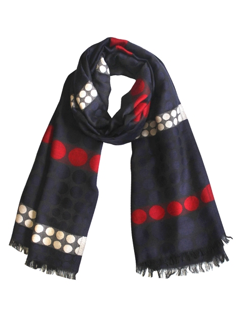 

Vozaf Unisex Navy Blue Jacquard Shawl