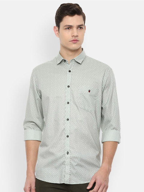 

Louis Philippe Sport Men Grey Slim Fit Printed Pure Cotton Casual Shirt