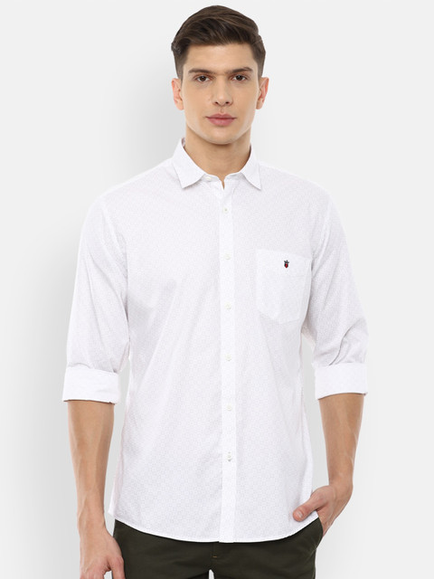 

Louis Philippe Sport Men White Slim Fit Printed Pure Cotton Casual Shirt